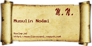 Musulin Noémi névjegykártya